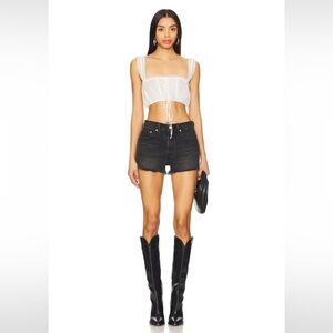 Levi’s 501 black distressed denim short - size 31